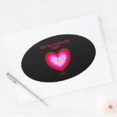 Vrolijke hart ovale Sticker (Envelop)