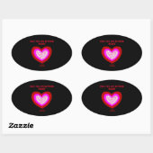 Vrolijke hart ovale Sticker (Vel)