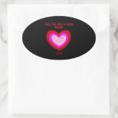 Vrolijke hart ovale Sticker (Tas)