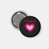 Vrolijke hart ronde magneet (Voorkant / Achterkant)