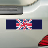 Vrolijke Hart Union Jack Vlag Kunst Bumpersticker (Op auto)