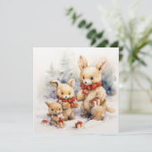 Vrolijke Hartverwarmende Kerstmis Feestdagenkaart (Staand voorkant)