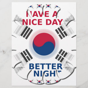 Vrolijke "Have a Nice Day" Koreaanse vlag Art Desi
