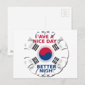Vrolijke "Have a Nice Day" Koreaanse vlag Art Desi Briefkaart (Voorkant / Achterkant)
