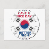 Vrolijke "Have a Nice Day" Koreaanse vlag Art Desi Briefkaart (Voorkant)
