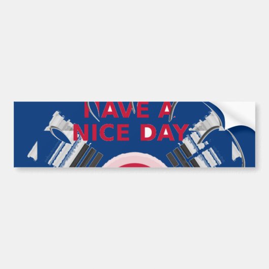 Vrolijke "Have a Nice Day" Koreaanse vlag Art Desi Bumpersticker (Voorkant)
