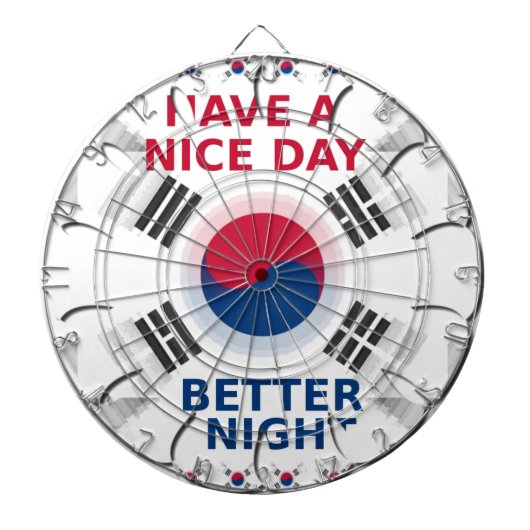 Vrolijke "Have a Nice Day" Koreaanse vlag Art Desi Dartbord (Voorkant)