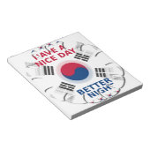 Vrolijke "Have a Nice Day" Koreaanse vlag Art Desi Notitieblok (Schuin)