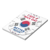 Vrolijke "Have a Nice Day" Koreaanse vlag Art Desi Notitieblok (Linkerzijde)