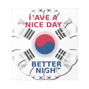 Vrolijke "Have a Nice Day" Koreaanse vlag Art Desi Notitieblok