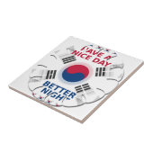 Vrolijke "Have a Nice Day" Koreaanse vlag Art Desi Tegeltje (Zijkant)