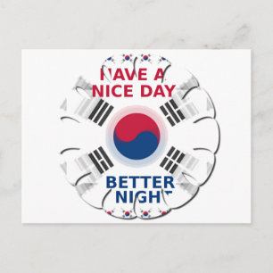 Vrolijke "Have a Nice Day" Koreaanse vlag Art ontw Briefkaart