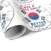 Vrolijke "Have a Nice Day" Koreaanse vlag Art ontw Cadeaupapier (Rol Hoek)