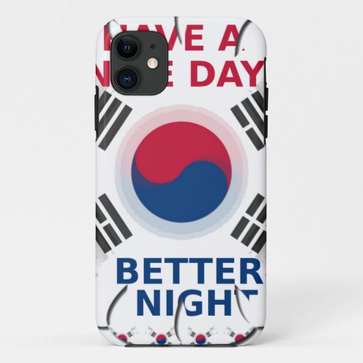 Vrolijke "Have a Nice Day" Koreaanse vlag Art ontw Case-Mate iPhone Case (Achterkant)