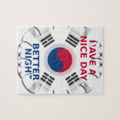 Vrolijke "Have a Nice Day" Koreaanse vlag Art ontw Legpuzzel (Horizontaal)