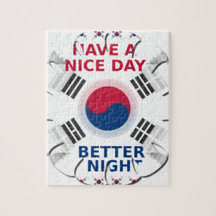 Vrolijke "Have a Nice Day" Koreaanse vlag Art ontw Legpuzzel