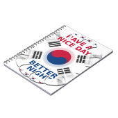 Vrolijke "Have a Nice Day" Koreaanse vlag Art ontw Notitieboek (Linkerzijde)