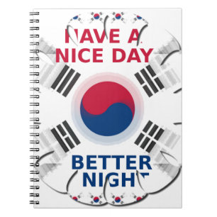 Vrolijke "Have a Nice Day" Koreaanse vlag Art ontw Notitieboek