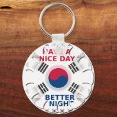 Vrolijke "Have a Nice Day" Koreaanse vlag Art ontw Sleutelhanger (Voorkant)