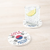 Vrolijke "Have a Nice Day" Koreaanse vlag Art ontw Zandsteen Onderzetter (Zijkant)