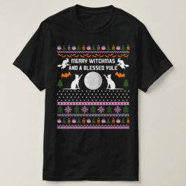 vrolijke heksen en gezegende kerstmis t-shirt