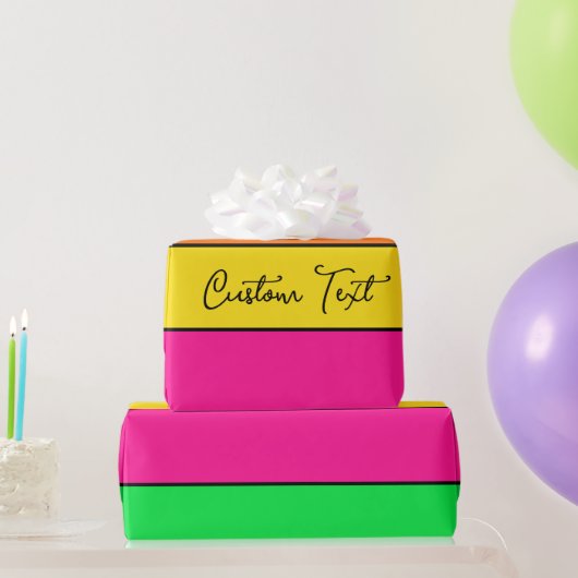 VROLIJKE HELDER GEKLEURDE SOLID STRIPE AANGEPASTE  CADEAUPAPIER (Feestgeschenken)