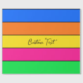 VROLIJKE HELDER GEKLEURDE SOLID STRIPE AANGEPASTE  CADEAUPAPIER (Vlak)