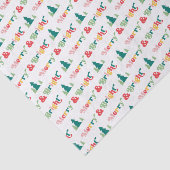 Vrolijke & heldere kerstbomen kleurrijke retro let tissuepapier (Detail)