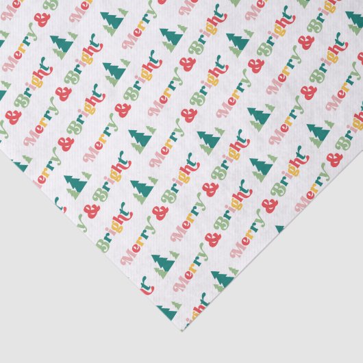 Vrolijke & heldere kerstbomen kleurrijke retro let tissuepapier (Detail)