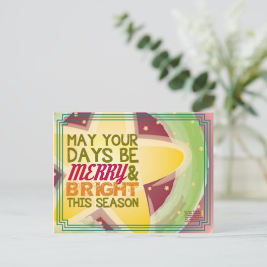 vrolijke & heldere Kerstkaart Feestdagenkaart (Staand voorkant)