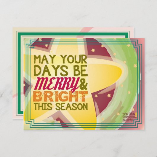 vrolijke & heldere Kerstkaart Feestdagenkaart (Voorkant / Achterkant)