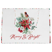 Vrolijke & Heldere Kerstmis Botanische bloemen Groot Cadeauzakje (Voorkant)