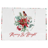 Vrolijke & Heldere Kerstmis Botanische bloemen Groot Cadeauzakje (Achterkant)