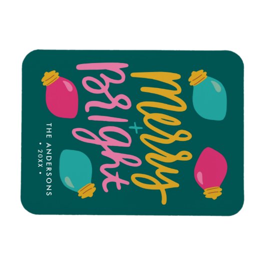 Vrolijke & Heldere Kerstmislichten Niet-Fotovakant Magneet (Horizontaal)