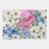 Vrolijke heldere lente madeliefjes theedoek (Horizontaal)