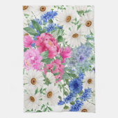 Vrolijke heldere lente madeliefjes theedoek (Verticaal)