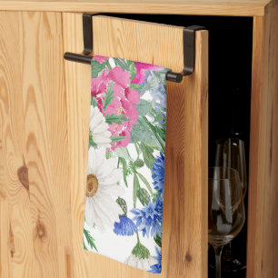 Vrolijke heldere lente madeliefjes theedoek