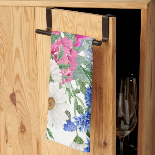 Vrolijke heldere lente madeliefjes theedoek (Derde Gevouwen)