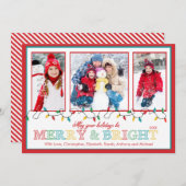 Vrolijke & Heldere Lichten 3 van Kerstmis de Groet Feestdagenkaart (Voorkant / Achterkant)