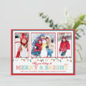 Vrolijke & Heldere Lichten 3 van Kerstmis de Groet Feestdagenkaart (Staand voorkant)