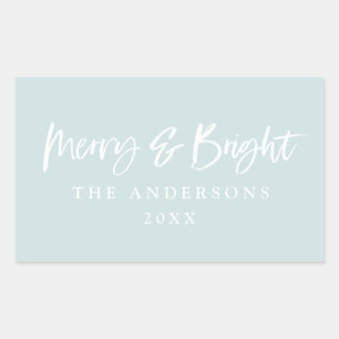 Vrolijke & Heldere moderne Kerstmis van de Rechthoekige Sticker