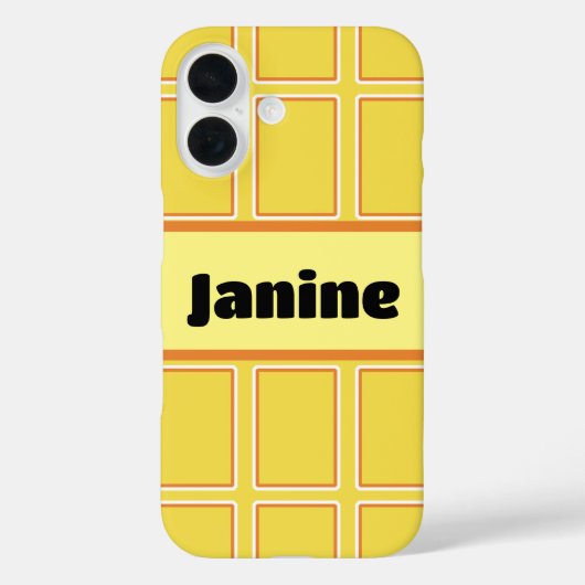 Vrolijke heldere Oranje witte verticale rechthoeke Case-Mate iPhone Case (Achterkant)