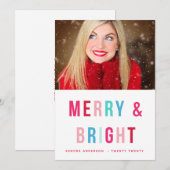 Vrolijke & heldere vetgedrukte letters Vakantie Fo Kaart (Voorkant / Achterkant)