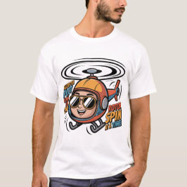 Vrolijke Helikopter Piloot Cartoon – Leven met Ple T-shirt