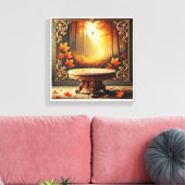 Vrolijke Herfst, Halloween versierde spiegel Canvas Afdruk (Insitu (Woonkamer))