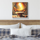 Vrolijke Herfst, Halloween versierde spiegel Canvas Afdruk (Insitu (Slaapkamer))