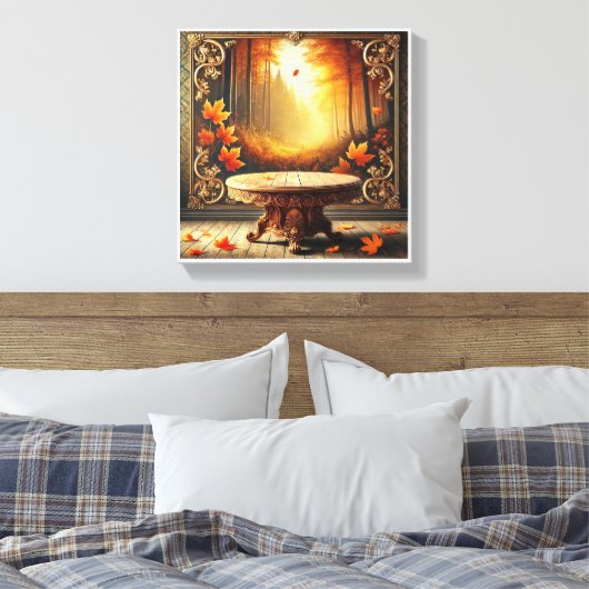 Vrolijke Herfst, Halloween versierde spiegel Canvas Afdruk (Insitu (Slaapkamer))