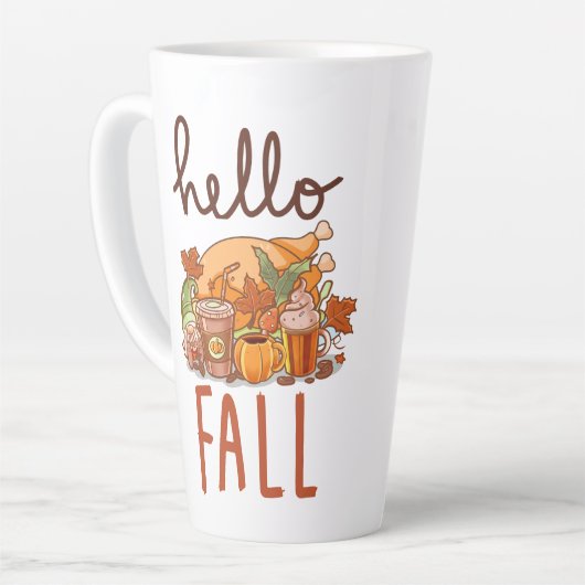 vrolijke herfst latte mok (Linkerhoek)