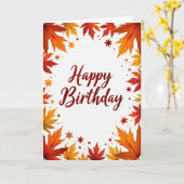 Vrolijke Herfstbladeren Kaart (Gele Bloem)