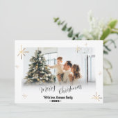 Vrolijke herinneringen: gepersonaliseerde foto ker feestdagenkaart (Staand voorkant)